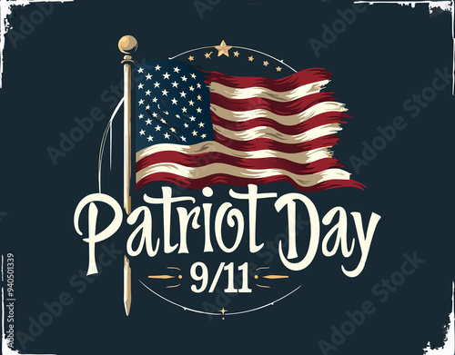 September 11 patriot day background US flag illustration design photo