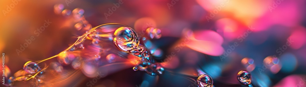 Abstract Colorful Water Droplets with Bokeh Background Abstract Colorful Water Droplets with Bokeh Background