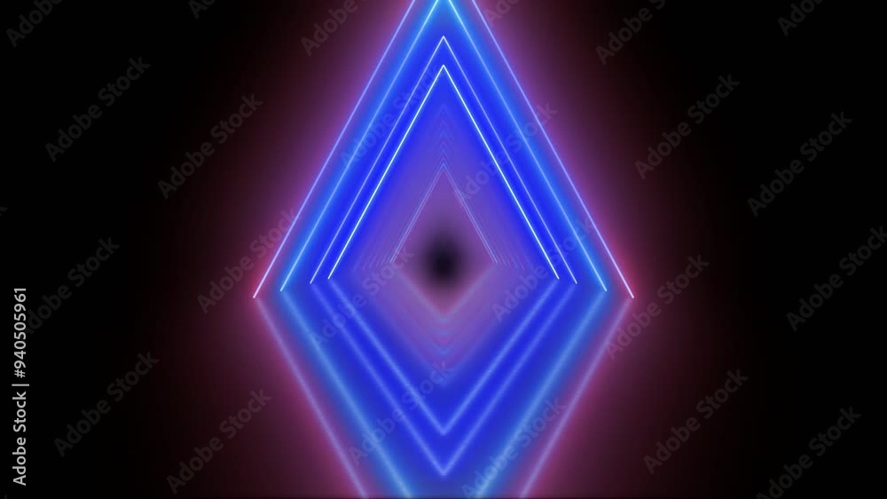 Neon triangle green move in loopable.Abstract Glowing Neon Tunnel 4k. Neon triangle green move in loopable.Abstract Glowing Neon Tunnel 4k.