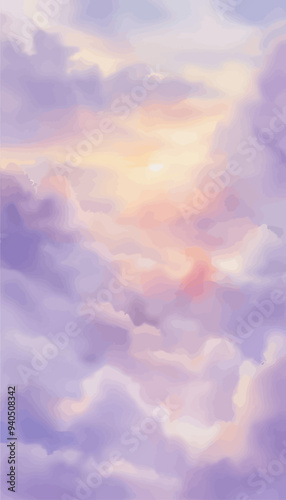 Purple Cloudscape with Sunset Glow