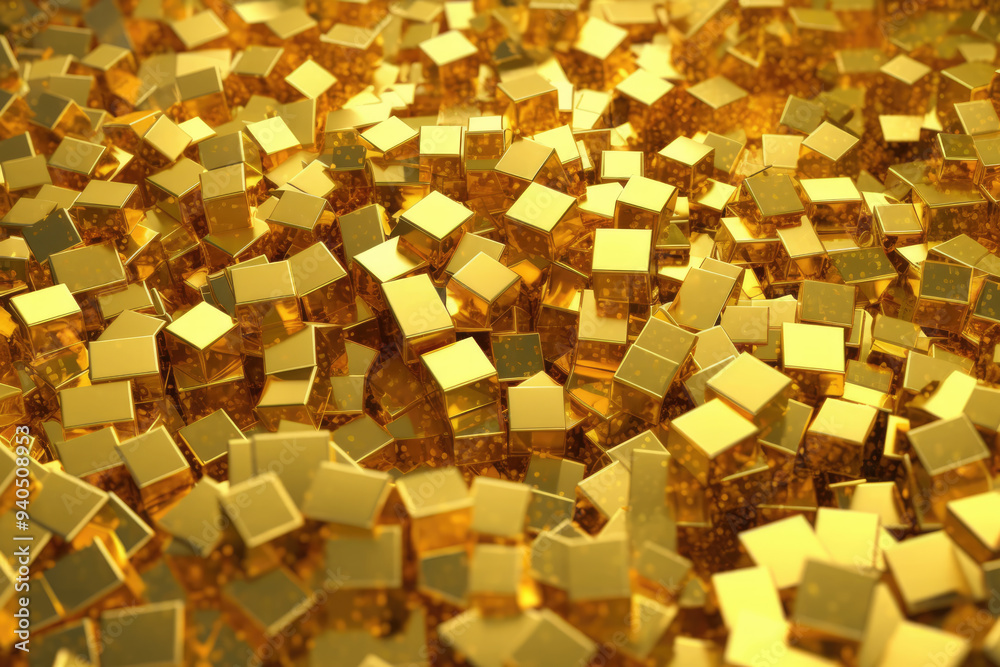 generated illustration of gold cube 3d Wallpaper and background generated illustration of gold cube 3d Wallpaper and background