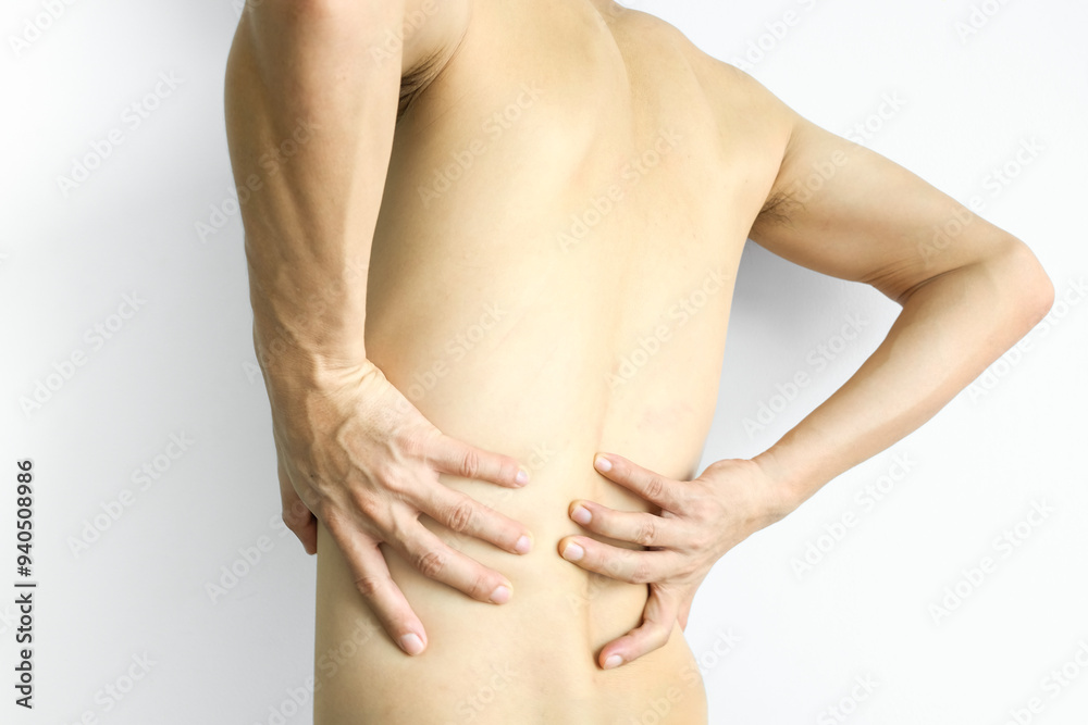man's hand She is caught at the waist and her back is painful at the back in the park. Cause of the exercise.
man's hand She is caught at the waist and her back is painful at the back in the park. Cause of the exercise.