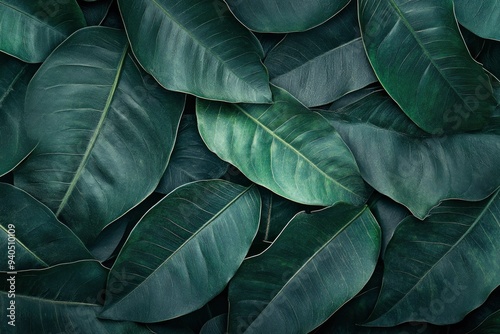 Nature leaves, green tropical forest, backgound illustration concept , ai