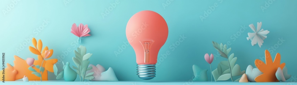 Growth of ideas flat design, side view, expanding concepts theme, 3D render, Complementary Color Scheme Growth of ideas flat design, side view, expanding concepts theme, 3D render, Complementary Color Scheme