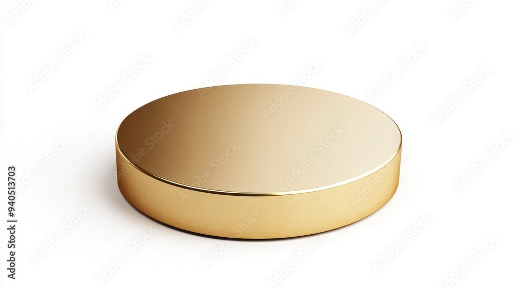 A Circular Golden Object Isolated on White Background A Circular Golden Object Isolated on White Background