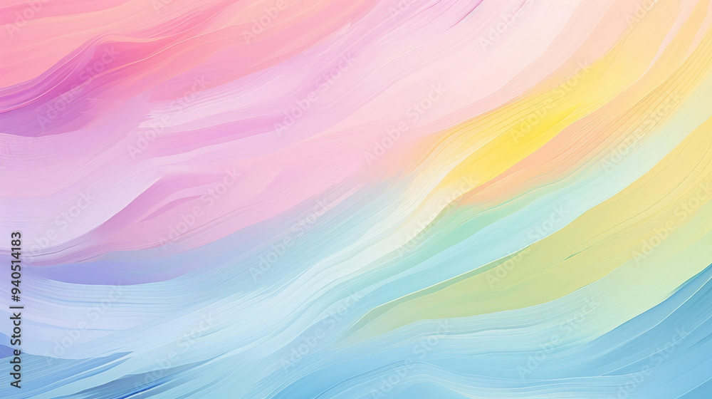 Fototapeta premium Cute pastel rainbow brush strokes art background