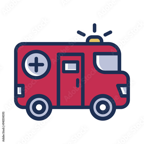 Ambulance, emergency car icon graphic  illustration