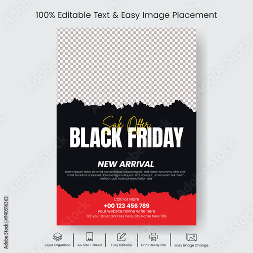 Black Friday sale print flyer or poster template product sale flyer or poster design
