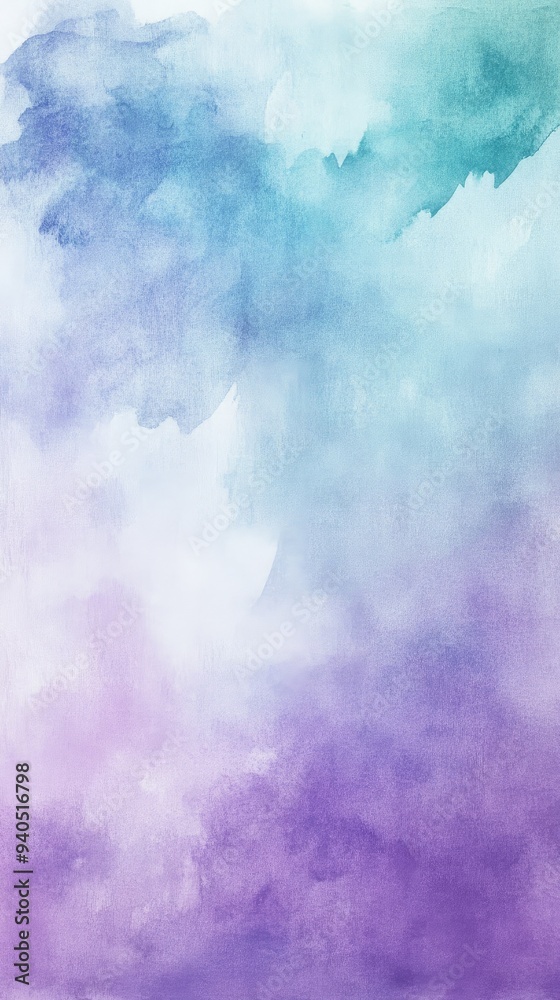Fototapeta premium A serene blend of soft blue and purple watercolor, perfect for backgrounds in designs or artistic projects.