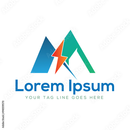 M Electric Logo Design , Vector Design 