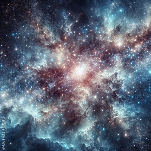 Wallpaper Mural A vast starfield with numerous stars and cosmic dust, similar to the provided image which shows a dense cluster of stars in space, giving a sense of depth Generated by AI Torontodigital.ca