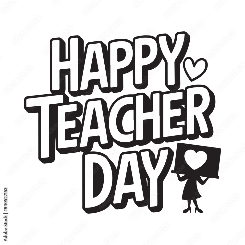 Obraz premium happy teacher day stylish typography design