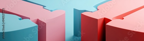 Stock splits flat design, side view, share restructuring theme, 3D render, colored pastel