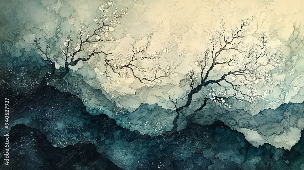 Tranquil Watercolor Abstraction. Natural patterns and textures concept Tranquil Watercolor Abstraction. Natural patterns and textures concept