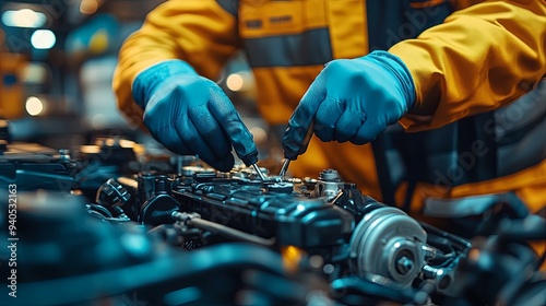 Skilled Mechanics Providing Comprehensive Repairs and Maintenance Service. Automotive maintenance and repairs concept photo