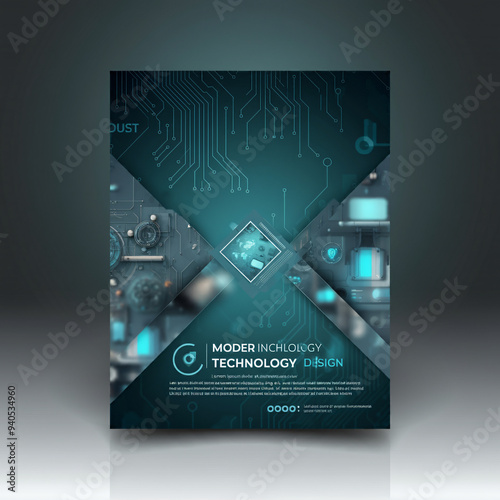 AI Futuristic Technology Conference Poster with Sleek Design