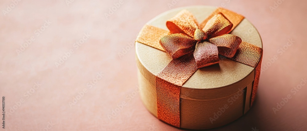 Minimalist gift box with a single, bold, circular shape Minimalist gift box with a single, bold, circular shape