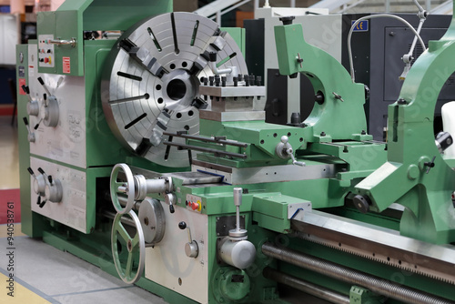 Fotografija big bore heavy duty conventional metal lathe