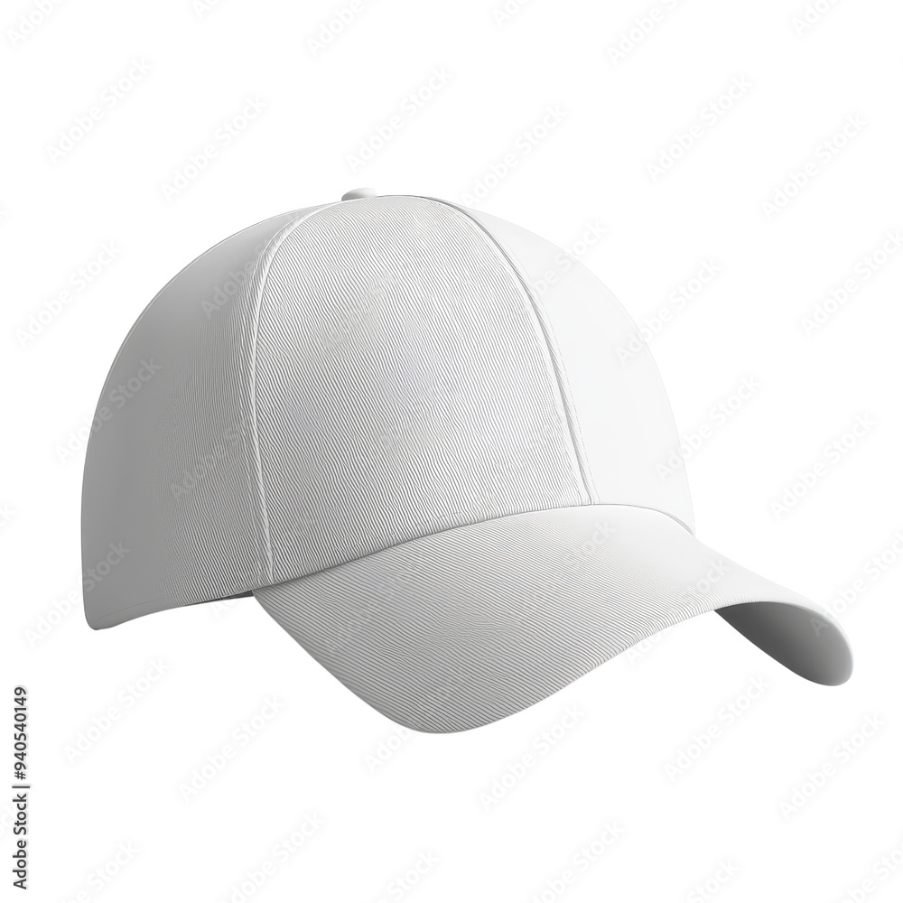 A stylish white baseball cap, perfect for casual wear or outdoor activities, providing sun protection and a trendy look. Isolated on transparent background. A stylish white baseball cap, perfect for casual wear or outdoor activities, providing sun protection and a trendy look. Isolated on transparent background.
