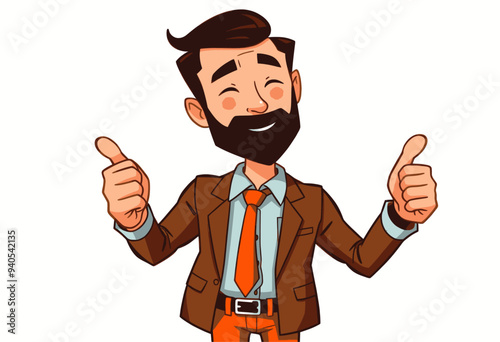 Happy Businessman Giving Thumbs Up
