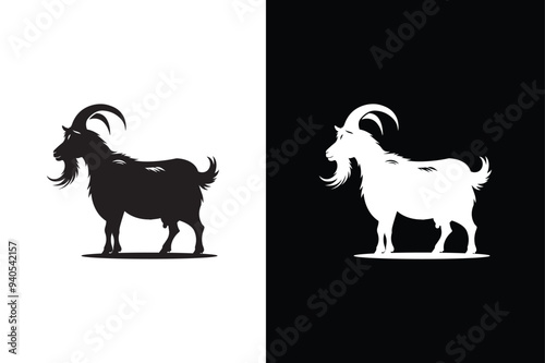 Simple goat icon illustration vector. silhouette of a goat