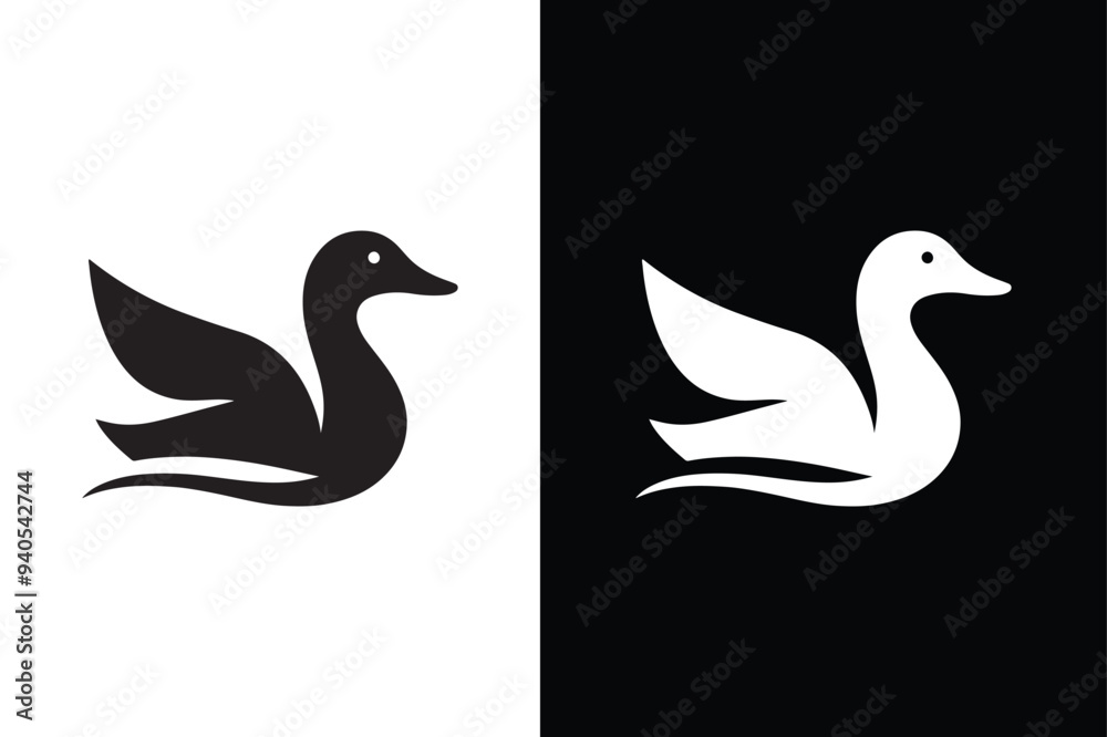 Duck Icon silhouette Flat Graphic Design. Simple duck icon design template vector black Duck Icon silhouette Flat Graphic Design. Simple duck icon design template vector black