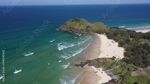 Aerial view overlooking Cabarita beach and Norries Headland photo