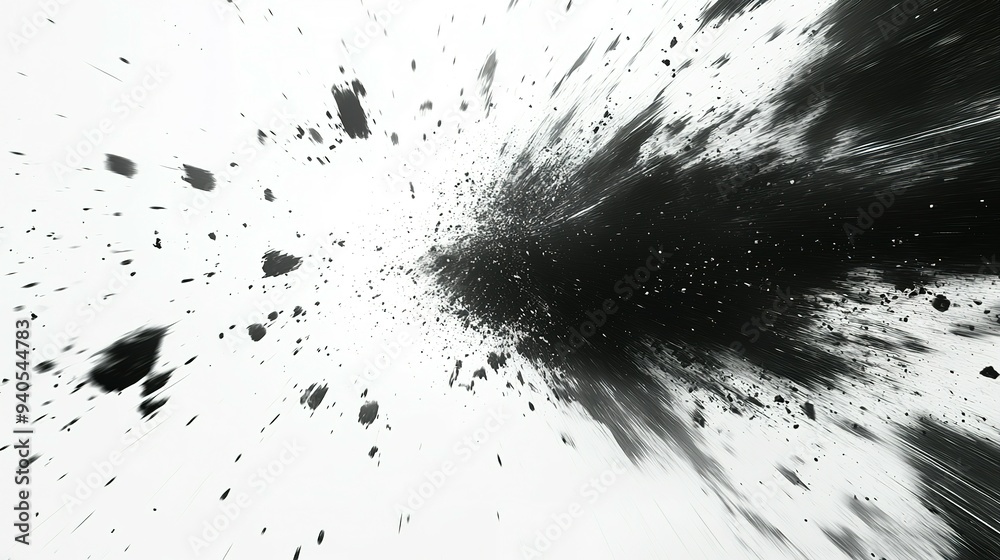 Abstract Black and White Ink Splashes and Streaks Abstract Black and White Ink Splashes and Streaks