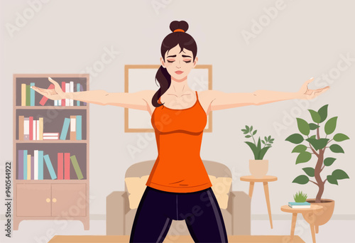 Relaxed Yoga Pose in a Home Setting