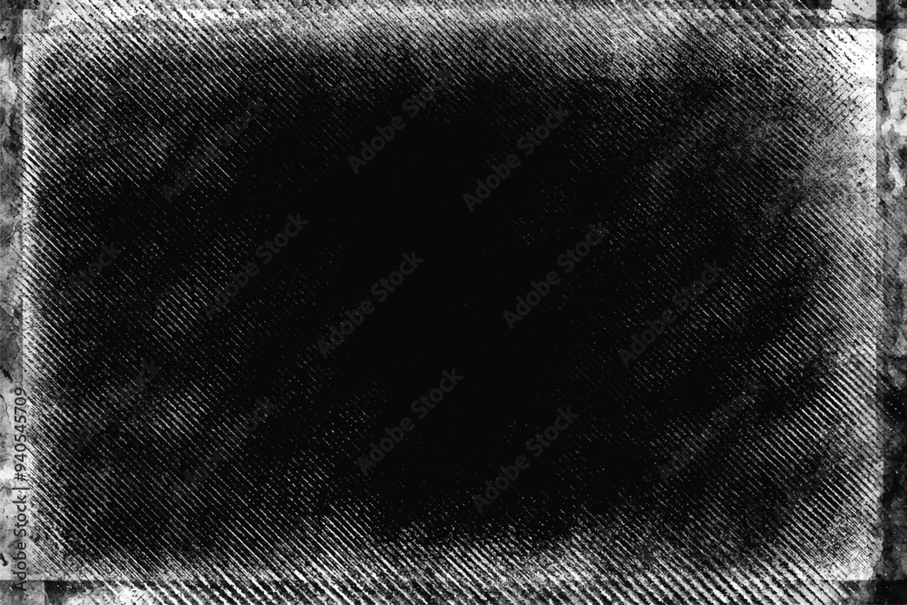 Black and white grungy abstract background. Grungy frame. Vector illustration
