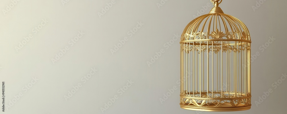 A stylized Art Nouveau birdcage with flowing lines and intricate details, Art Nouveau, birdcage, decorative A stylized Art Nouveau birdcage with flowing lines and intricate details, Art Nouveau, birdcage, decorative