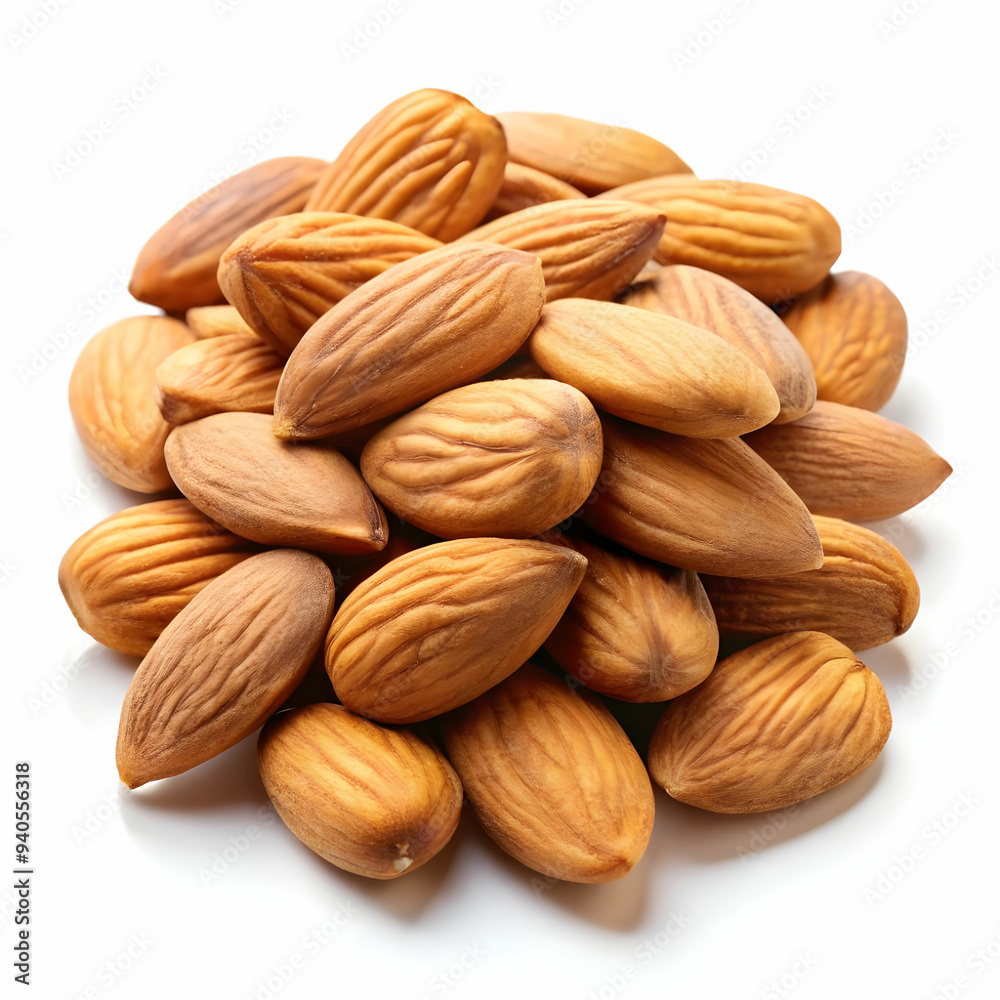 almond nuts on white background almond nuts on white background