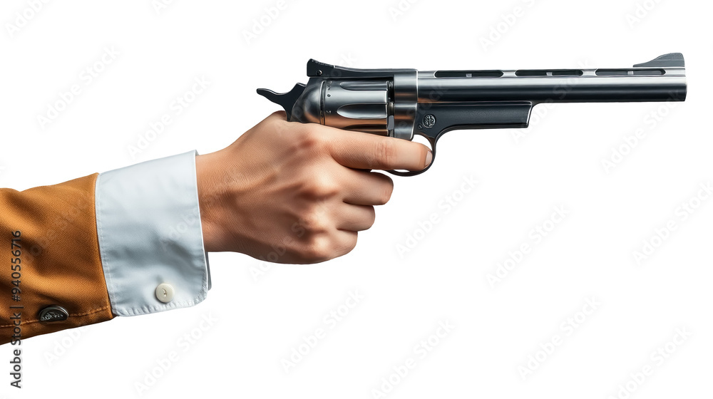 Hand Holding Gun isolated on white background png file. Hand Holding Gun isolated on white background png file.
