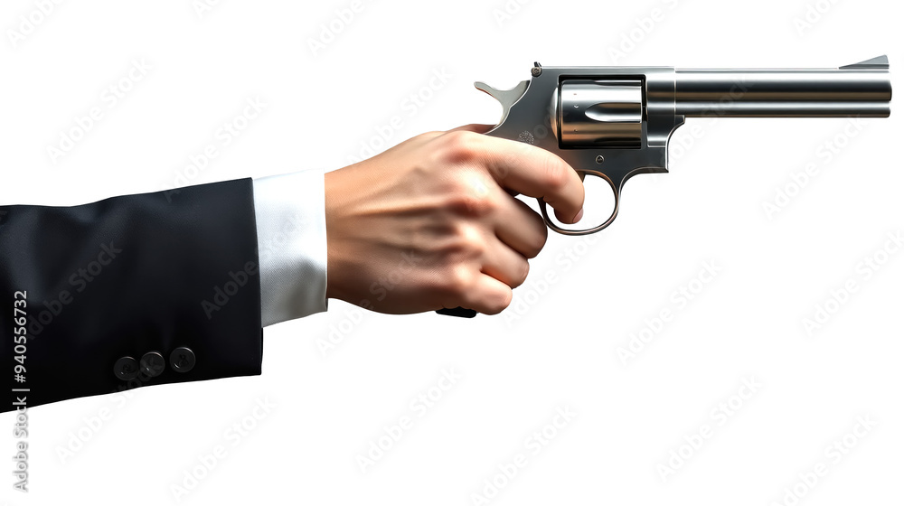 Hand Holding Gun isolated on white background png file. Hand Holding Gun isolated on white background png file.