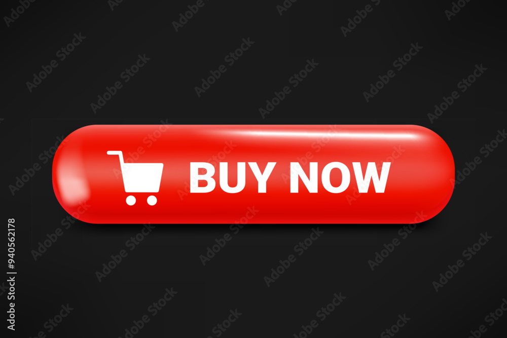Buy now button with cursor arrow. 3d vector illustration Buy now button with cursor arrow. 3d vector illustration