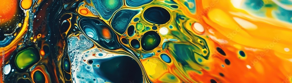 Abstract Swirling Paint with Vibrant Colors and Circular Patterns Abstract Swirling Paint with Vibrant Colors and Circular Patterns