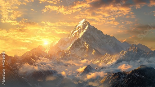 Sunrise in Nepal's Himalayas photo