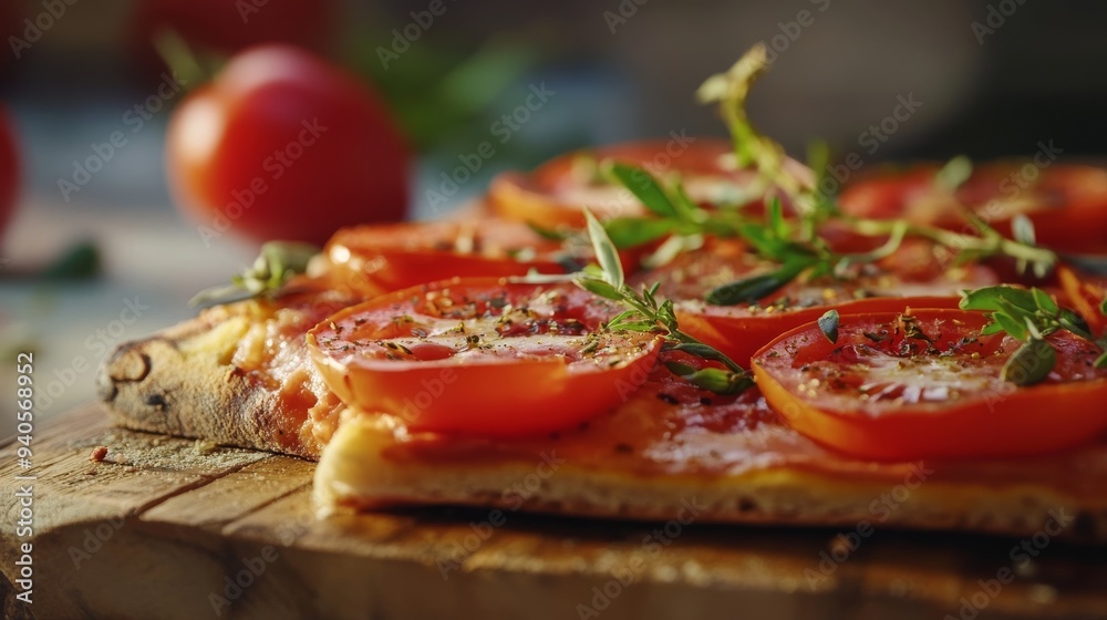 Vegan pizza on wood. Vegan pizza on wood.