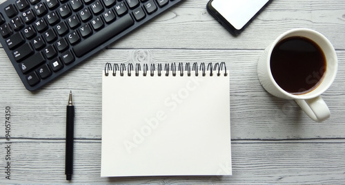 cup of coffee and notebook