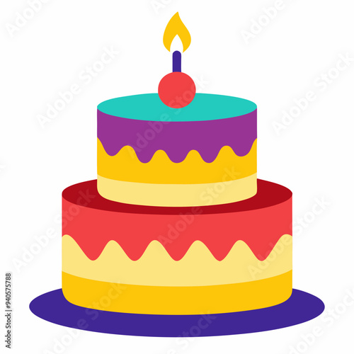 birthday cake vector illustration