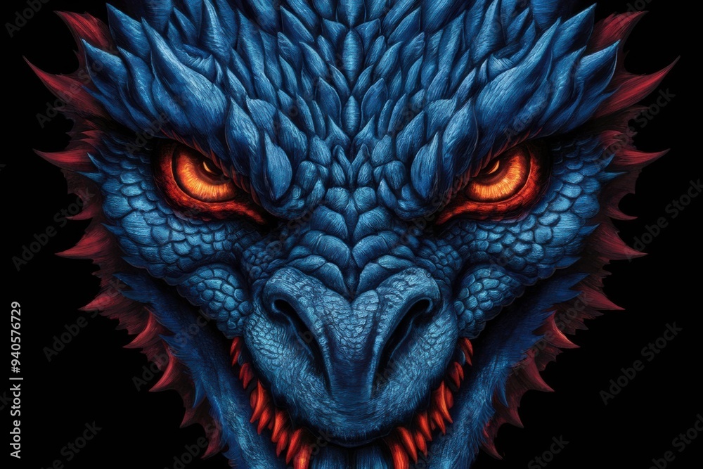 Majestic Dragon Head Illustration Majestic Dragon Head Illustration