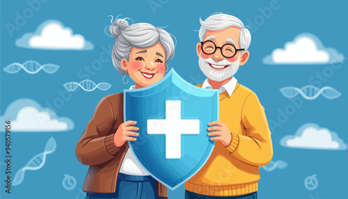 Couple Embrace Shield of Health