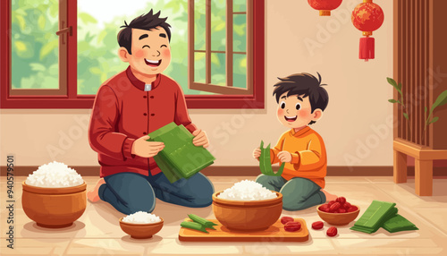 Cultural Celebration: A Father and Son Cooking Together