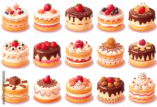 Delicious Variety of Cakes and Pastries