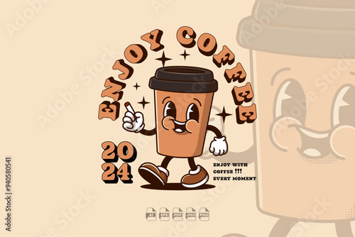 Happy Walking Coffee Cup