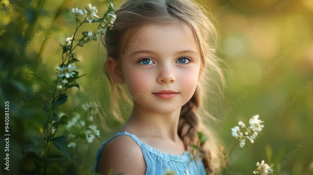 Summer portrait of young girl Summer portrait of young girl