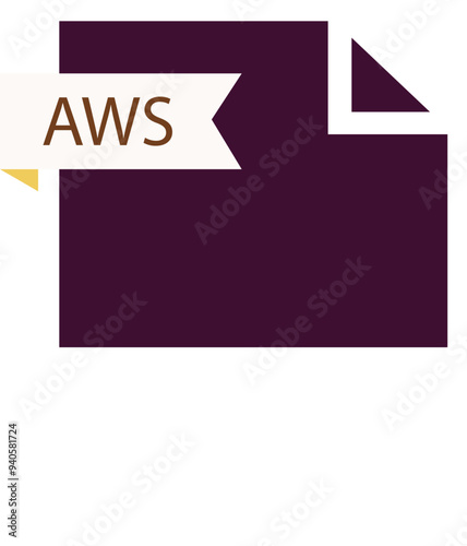 AWS File format icon roe color fill