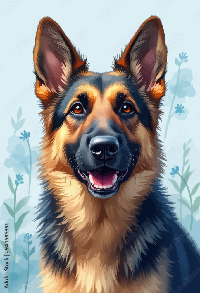 Friendly German Shepherd Smiling at the Camera Friendly German Shepherd Smiling at the Camera