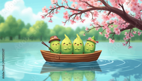 Friendly Fruit Friends: A Boatful of Smiling Vegetables