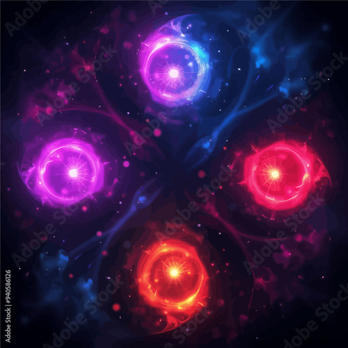 Galactic Nebula: Cosmic Radiance in Vibrant Hues